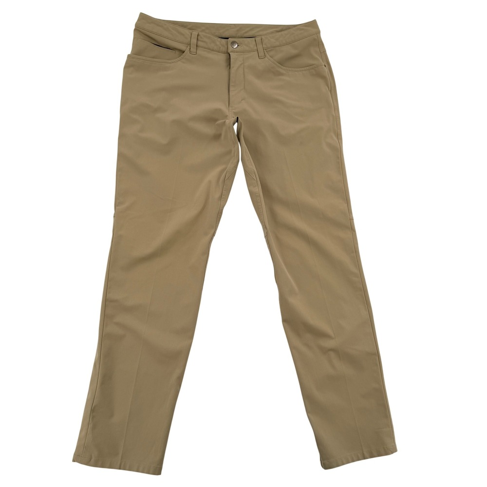 Lululemon Commission Pant Slim Warpstreme Khaki Tan 34 LM5SA6S Stretch Pockets